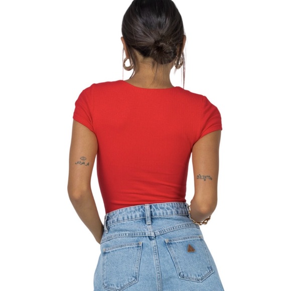 *PRINCESS POLLY* Nicola Red Cutout Bodysuit - Picture 3 of 12